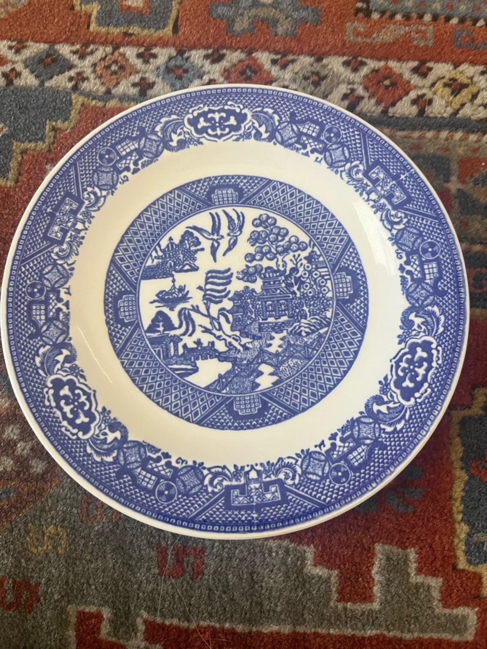 Vintage Willow Ware Royal China blue bread butter transferware plate